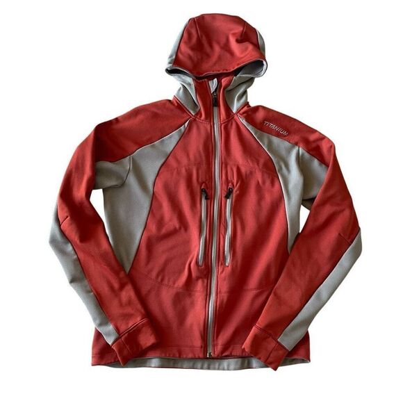Columbia Other - Columbia Titanium Jacket Men’s Size Large Hooded Full Zip Pockets Orange Gray